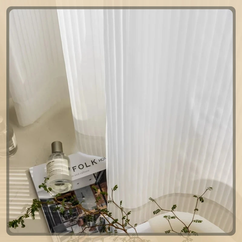 

Vertical Blind Chiffon Sheer Curtains for Living Room Bedroom High Quality Sunshade Uv Protection White Tulle Simple Morden Yarn