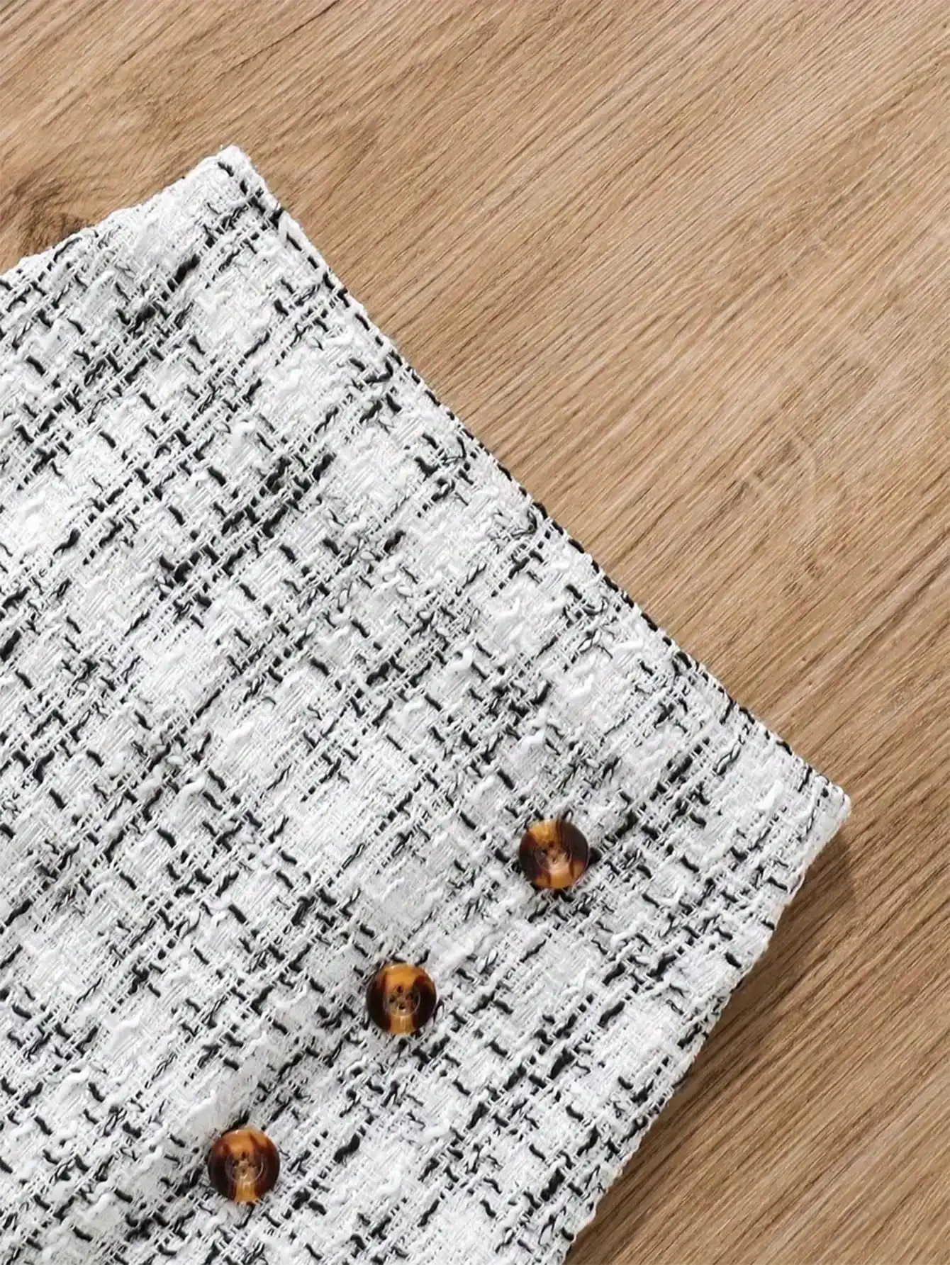 Einzigartiges Langarm-Oberteil mit Rüschenrand und Twill-Strickrock-Set, beliebter Stil für den Alltag und Reisen – Detail 5