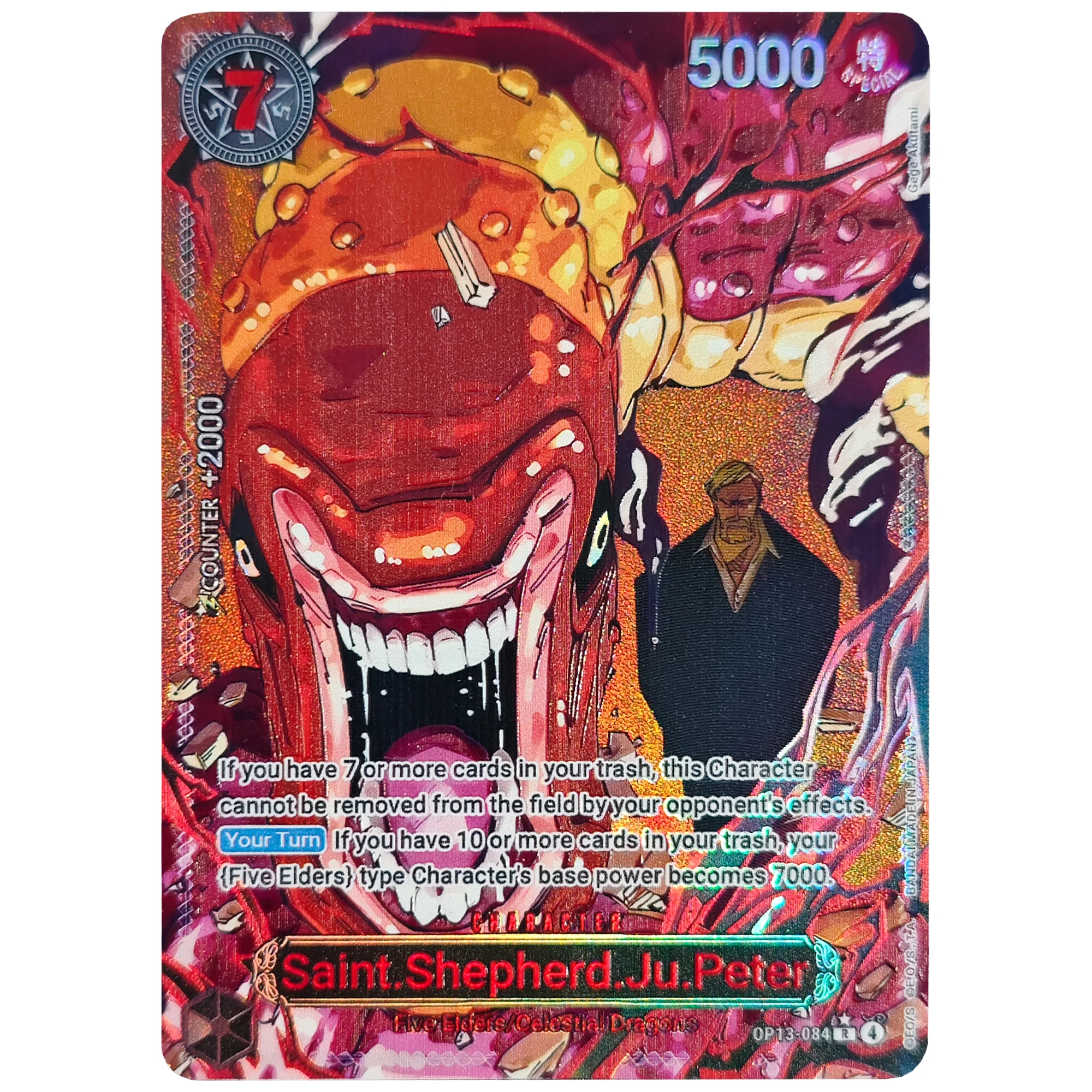 قطعة واحدة OP13 الإنجليزية خمسة كبار السن نادر جودة عالية الملمس بطاقة فلاش الذاتي الكلاسيكية أنيمي جمع بطاقة لعبة هدية