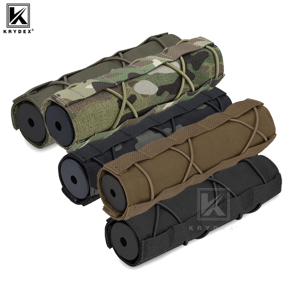 KRYDEX Tactical 18cm Suppressor Protective Cover Case Muffler Shield Sleeve Cover Shooting Hunting Camouflage Purpose