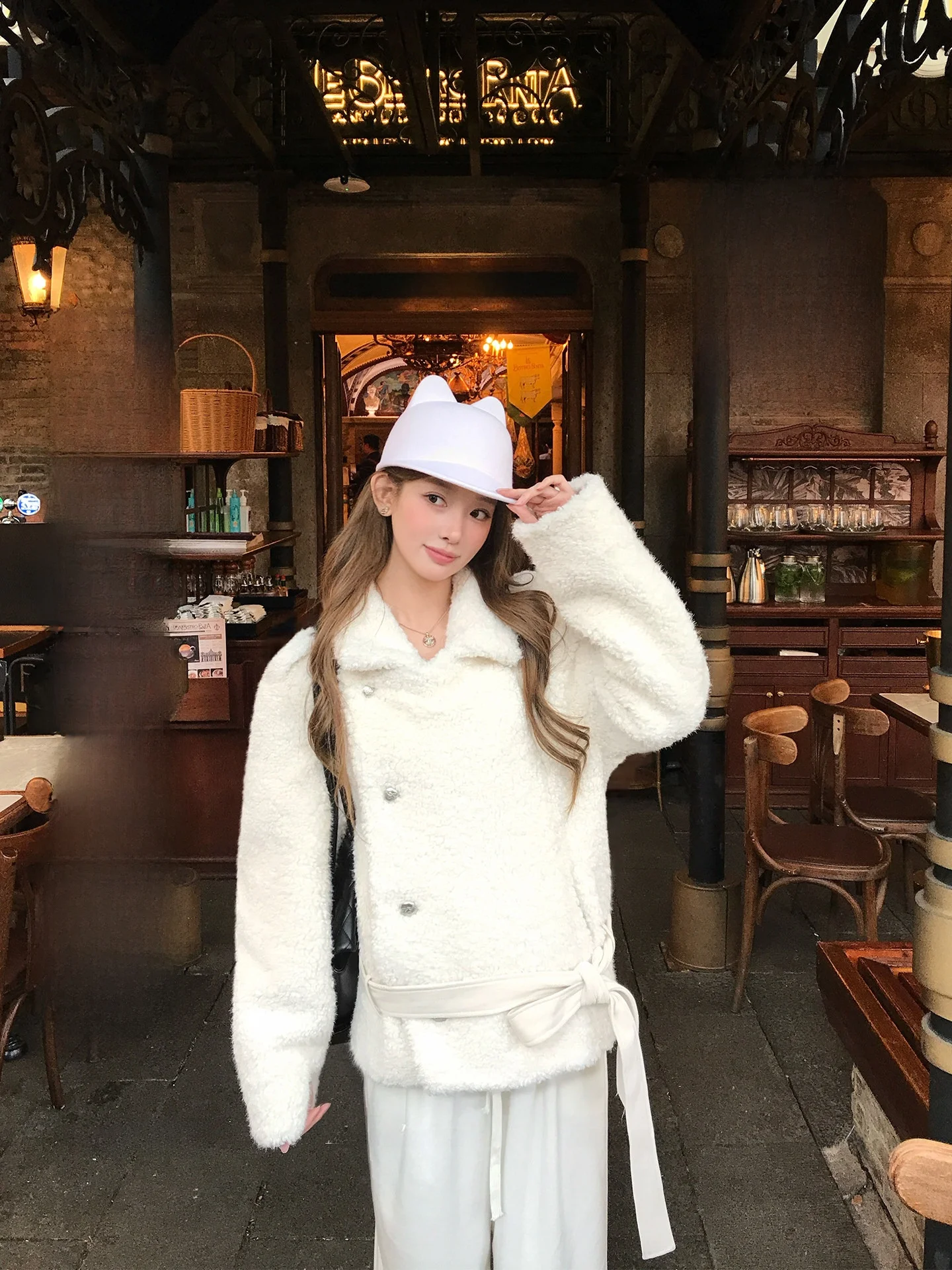 

Пальто LIONE в повседневном стиле с мехом, многофункциональное, из экологичной кожи, с интегрированным мехом и поясом, для молодых женщин