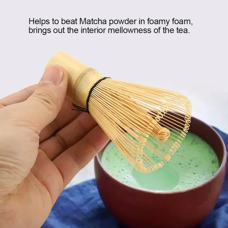 1pc Tea Brush Kitchen Accessories Matcha Green Tea Powder Whisk Teaware Japanese Ceremony Bamboo Chasen Tea Tools