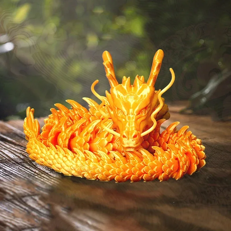 60cm Funny Joint Movable Dragon Model 3D Printed Chinese Dragon Shenlong Crafts Ornaments Toy Home Decoration Decor Gifts