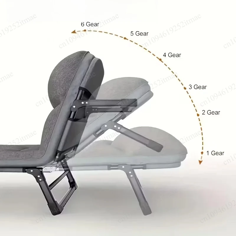 Foldable Single Leisure Bed Adjustable Recliner for Office Home Camping Use