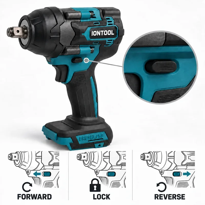IONTOOL 700N·m 1/2 Inch Impact Wrench 0-2800RPM Tool Only Cordless Power Tool for Home DIY Equipment Assembly and Repair