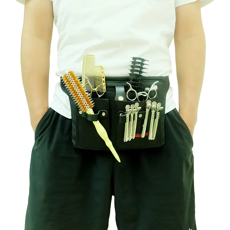 サロン理髪はさみバッグクリップ、シザーバッグ、ヘアケアスタイリングツール、理髪ホルスターポーチ（ベルト付き）