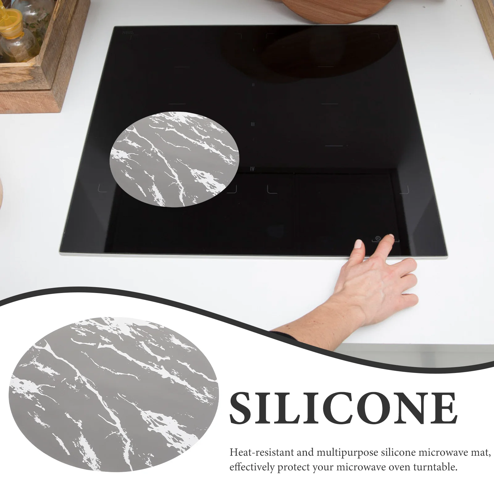 

Silicone Microwave Mat Heat-Resistant Protective Countertop Pad Multipurpose Cooker Induction Cooktop Mat Oil-Proof Cleaning