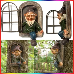 Wisiorki Gnome Garden Dwarf Resin Crafts Ornaments Outdoor Garden Decoration Sculpture Crafts for Home Courtyard Porch Statue