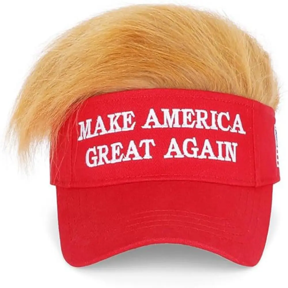 

Fashion Brown Wig Baseball Cap Nake America Great Again Embroidered Peaked Cap President Election Snapback Hats