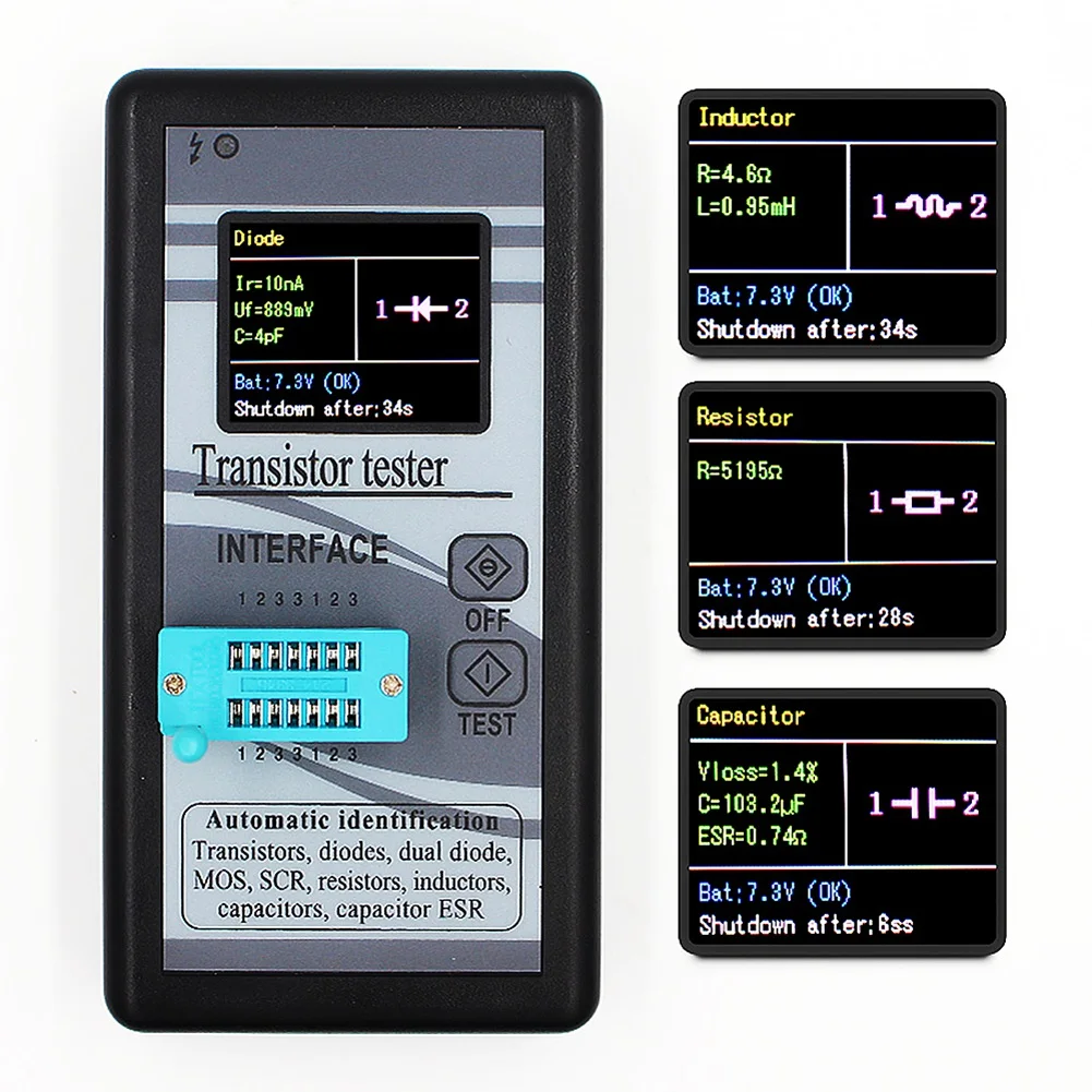 AEE6-M328 Multi-Purpose Transistor Tester 1.8 Inch TFT LCD For Diode Resistor ESR Capacitance Inductor LCR Meter view 5