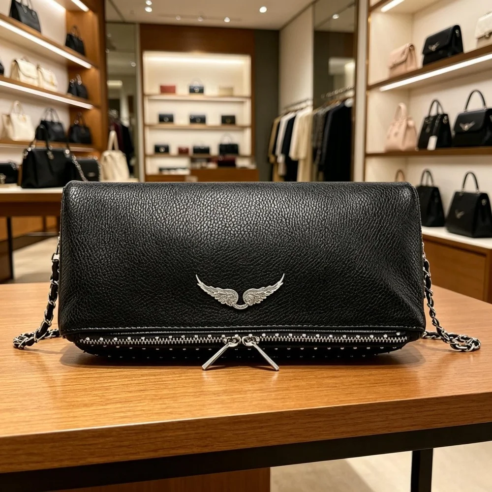 2026 Women's Wing Design Large Capacity Shoulder Crossbody Bag with Dust Cover Metal Chain Strap Fashion Casual for Women