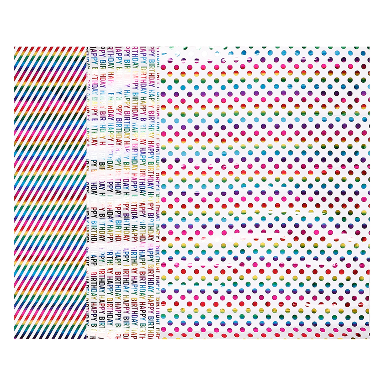 

3 Sheets Birthday Gift Wrapping Paper Colored Present Decorations Accessory Packaging DIY Craft Holiday Special Occasions