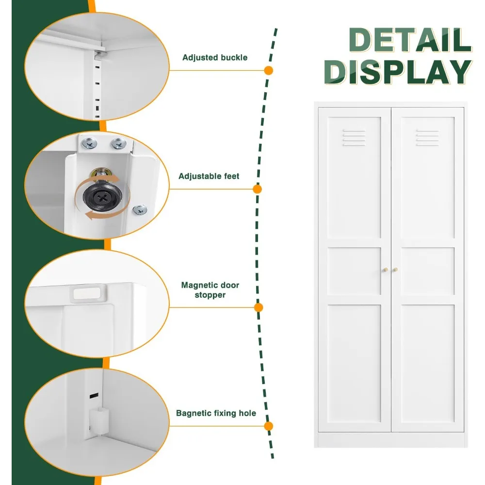 조절 가능한 선반이 있는 금속 수납 캐비닛, 가정용 주방 팬트리용, 정리용 도어 캐비닛