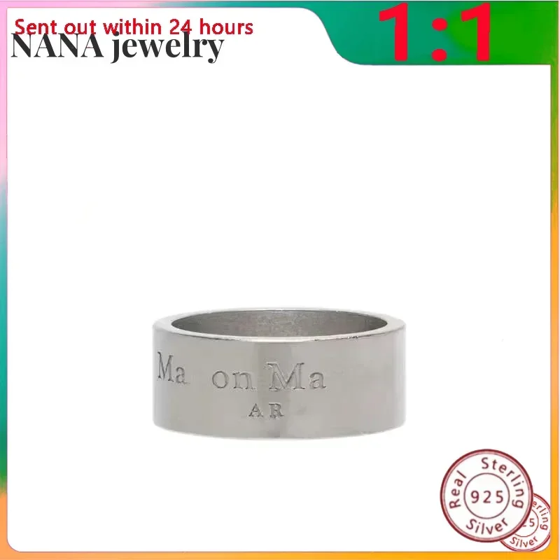 The Never Sleeping Style S925 Sterling Silver High-end Men's and Women's Wide Edition Ring Is Popular