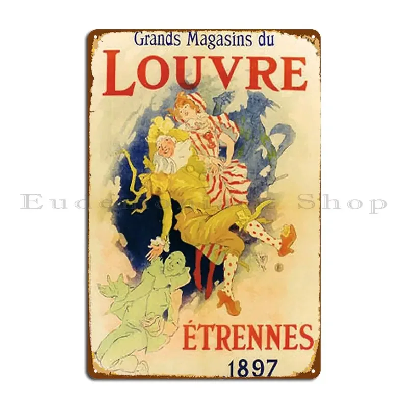 Retro Grands Magasins Du Louvre Etrennes Metal Sign Printed Club Party Designing Poster Tin Sign Poster