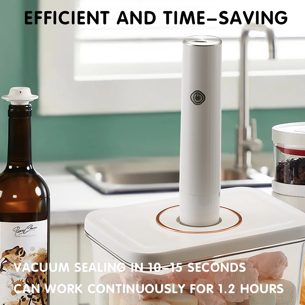 식품 저장용 밀봉 기계, 진공 저온 요리 가방, 식사 준비용 USB 충전, 1 개