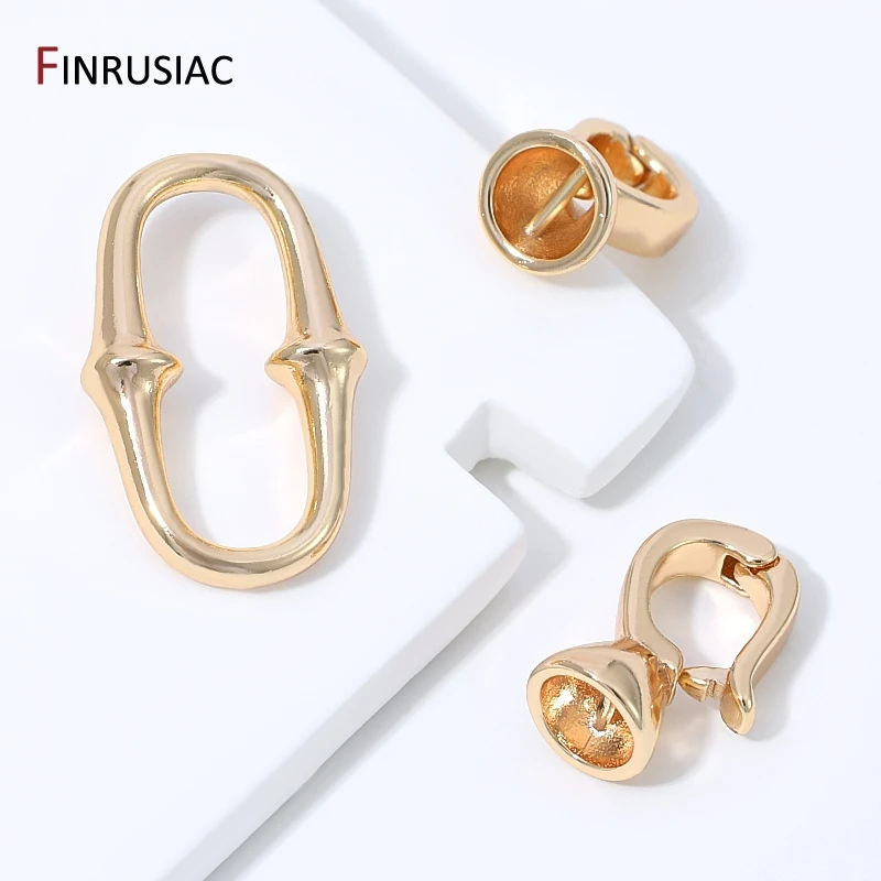 14K Gold Plated Brass Pearl Clasps Connector,Lock For Jewelry,Bamboo Shape Closure End Clasps for DIY Jewelry Making Supplies image 6