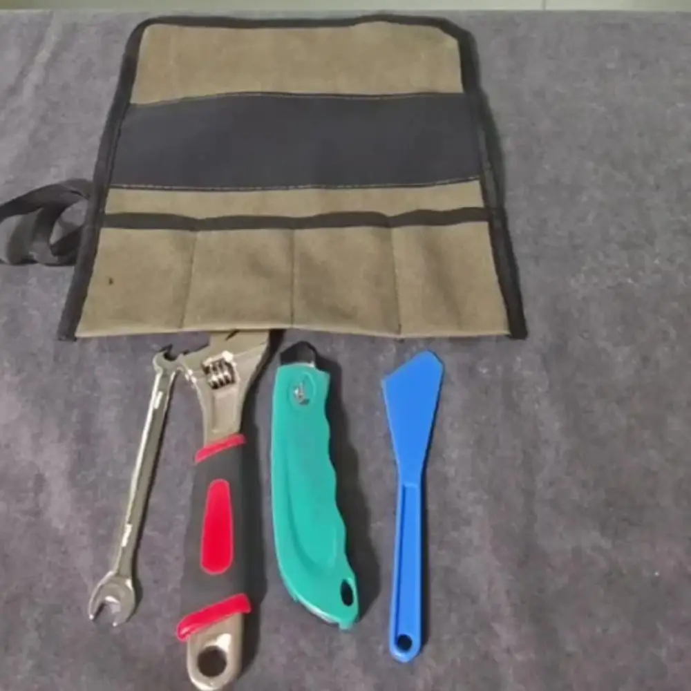 Oxford Cloth Multi Purpose Tool Bag Multiple Pockets Roll Up Design Tool Storage Case Hanging Design Heavy Duty Tool Organisers