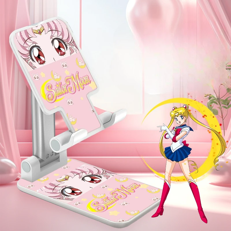 

Sailor Moon Anime Cute Desktop Multifunctional Foldable Lift Mobile Phone Stand Kawaii Water Ice Moon Mobile Phone Stand Gift