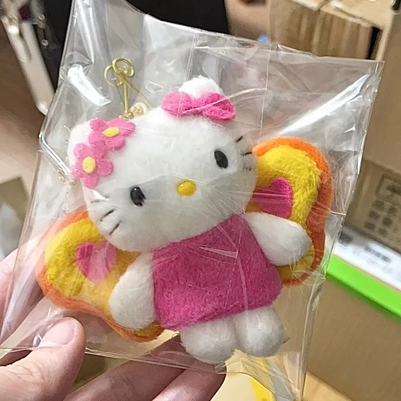 Butterfly Hello Kitty Cute Plush Doll Pendant Kawaii Kt Cat Y2K Cartoon Plushie Filled Toy Keychain Bag Accessories Holiday Gift