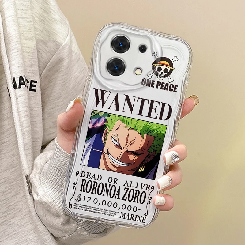 O-One Pieces Luffy Zoro Anime Wave Phone Case for Redmi Note 13 12 11 ProPlus 10 9 Pro 13C 12C 11S 10A K70 TPU Shock Proof Cover