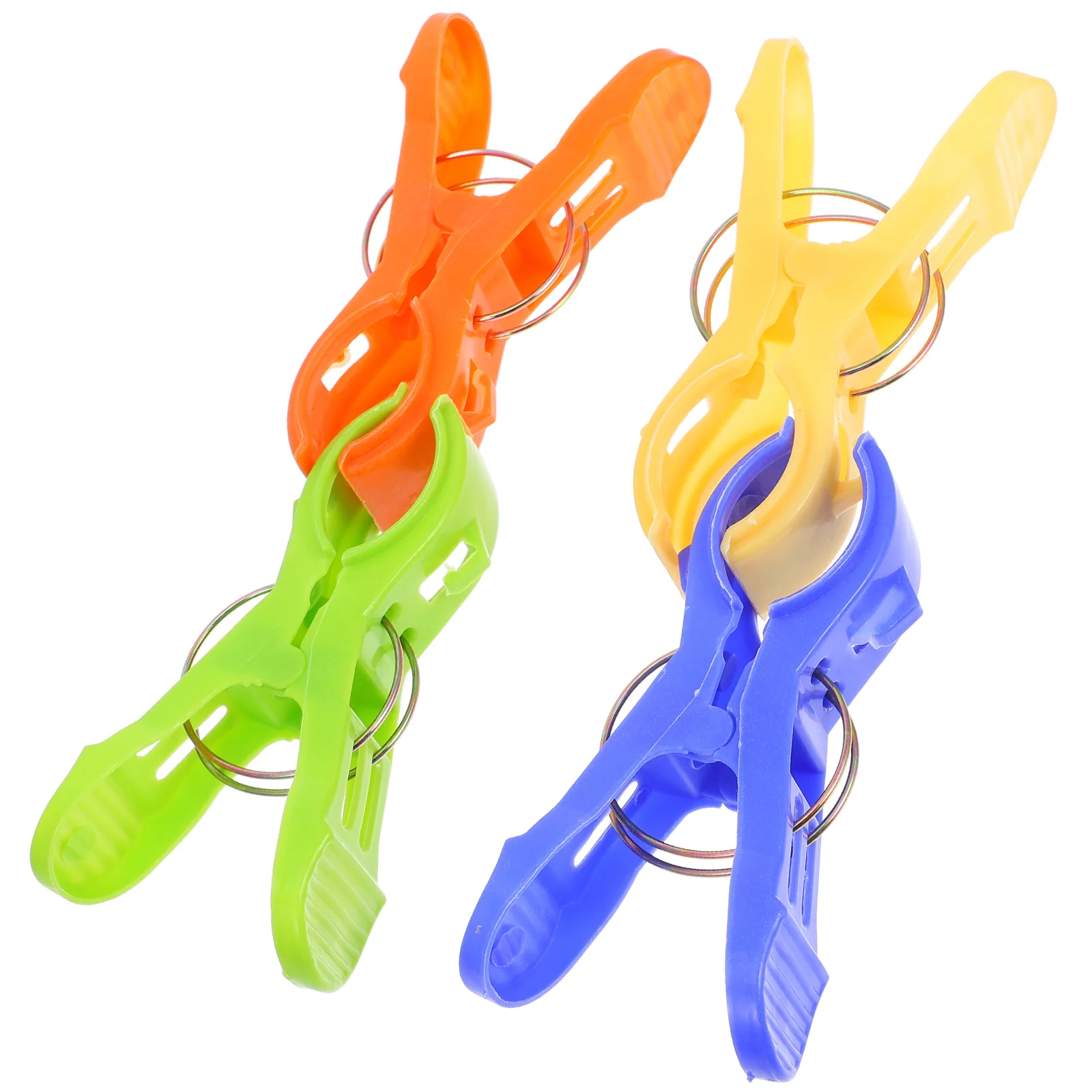

4pcs Plastic Beach Towel Clips Bright Color Quilt Holder Multifunctional Chair Suitable Non Rust Clothes Pegs Laundry Springs