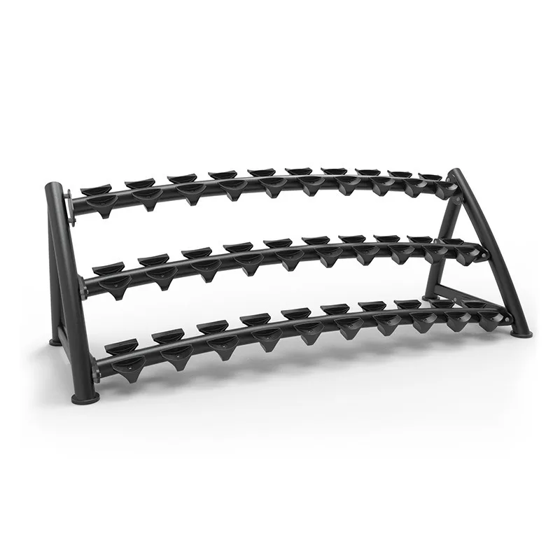 Three-layer dumbbell rack Fitness equipment Fixed dumbbell rack Rubber hexagonal dumbbell storage rack