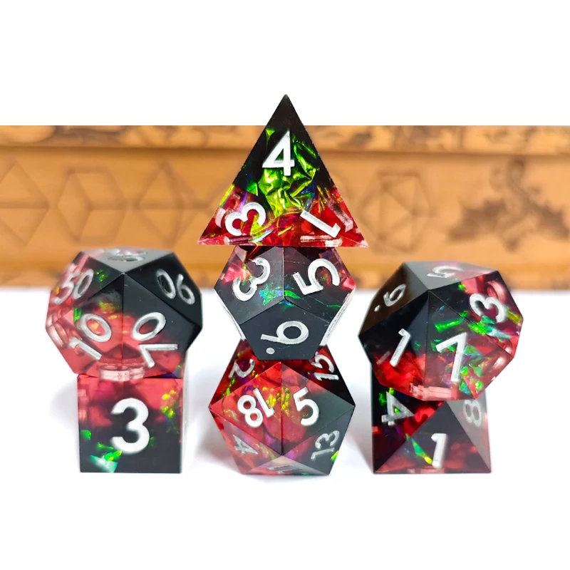 DND Resin Sharp Edge Dice Set Dungeons and Dragons Dice Set for DND RPG MTG Role-playing Board Games Toys Entertainment KTV Dice