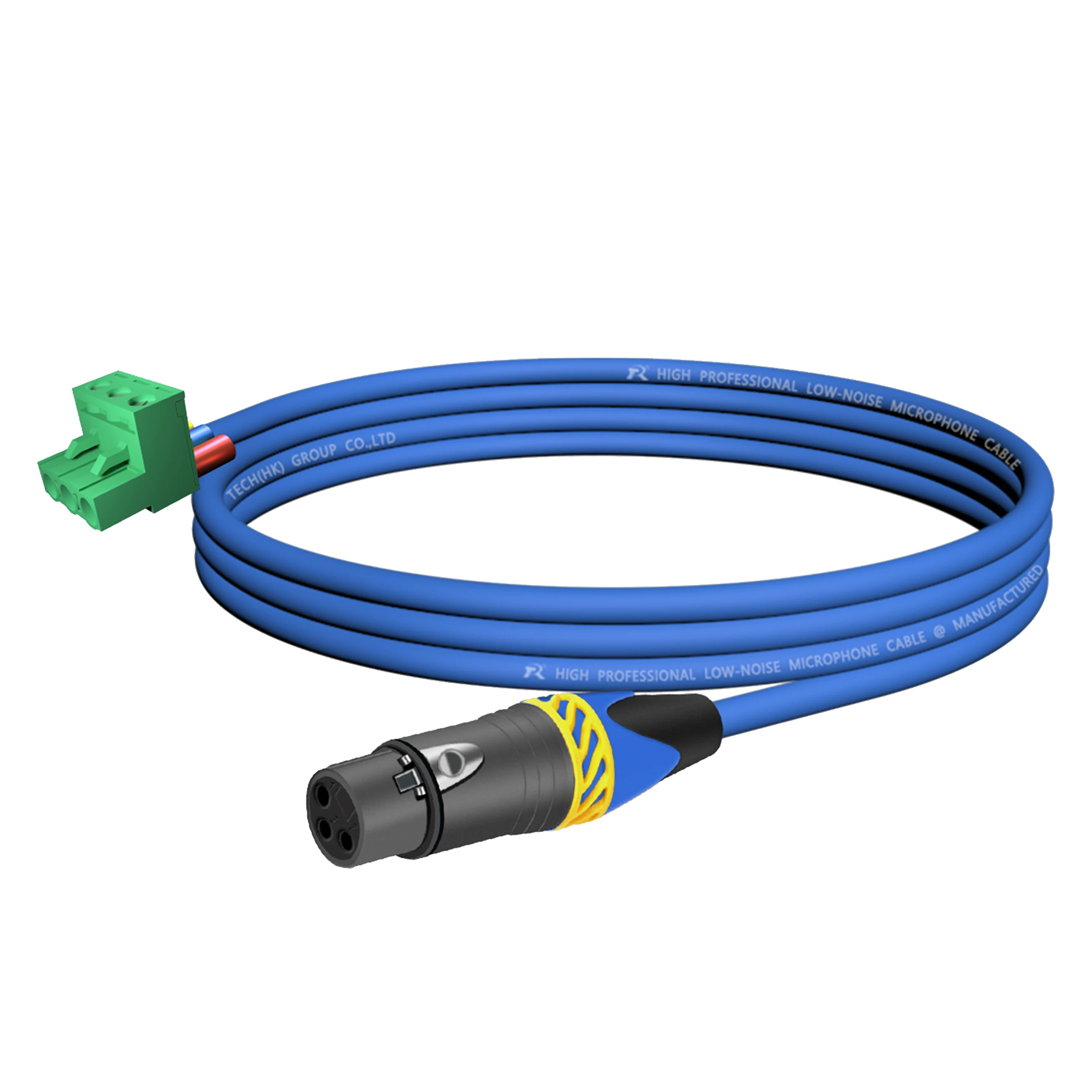1 Stück Phoenix-zu-XLR-Audiokabel, Abgeschirmtes Kabel mit XLR-Stecker/Buchse und Gelber Rutschfester Zugentlastung – Detail 14