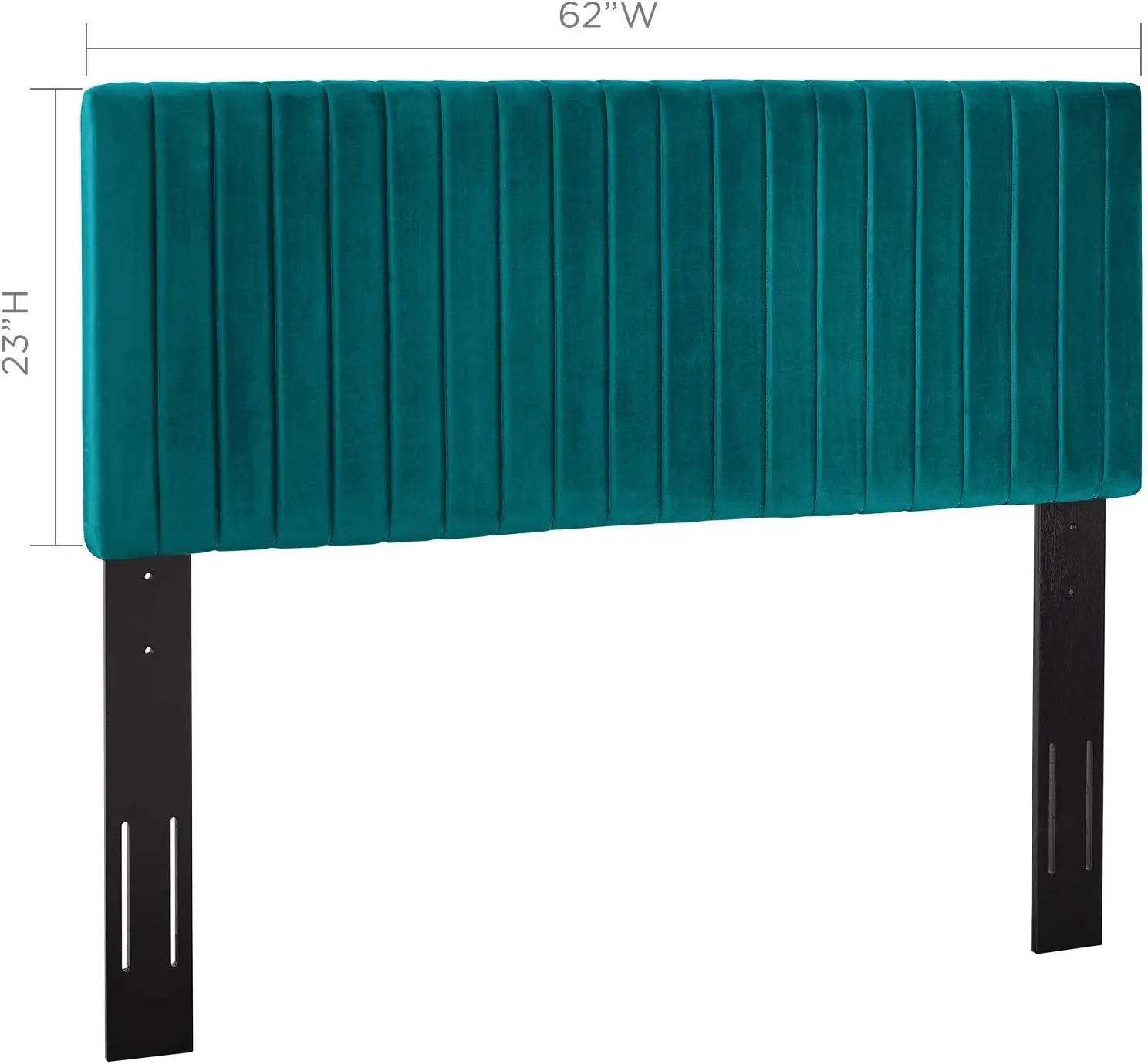 Keira Channel Tufted Performance Velvet Upholstered Full / Queen Headboard in Teal