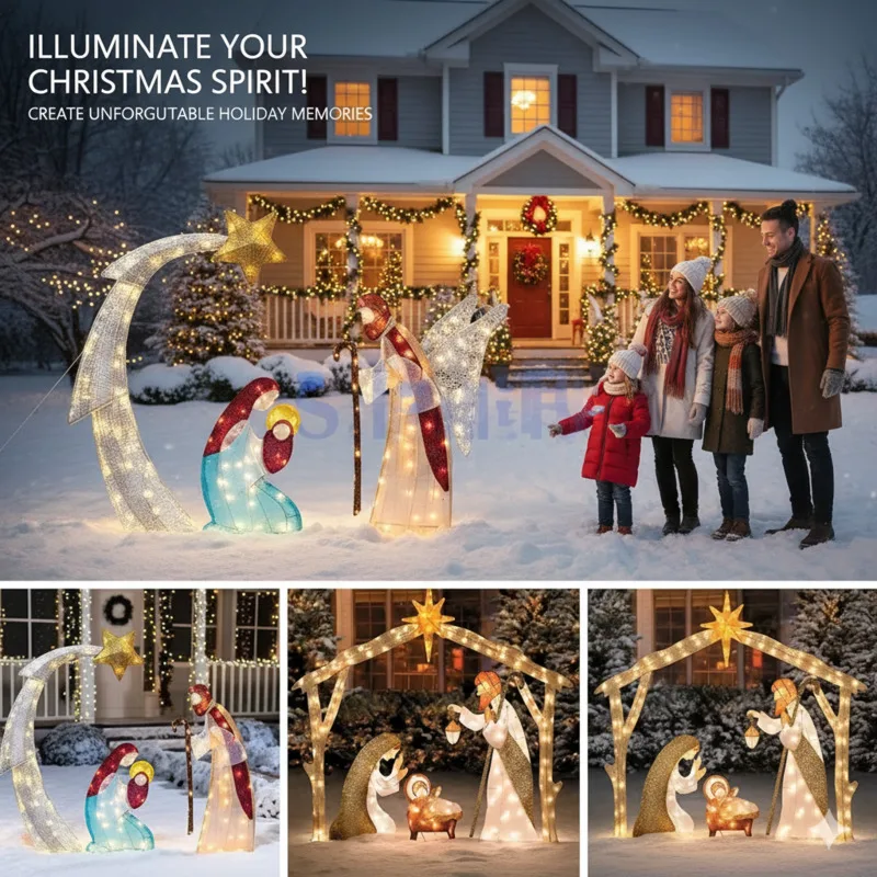 

Christmas 30cm Metal Happiness An Iron Arts Crafts Outdoor Garden Scene Garden Square Classical Decorations Carton Packaging New