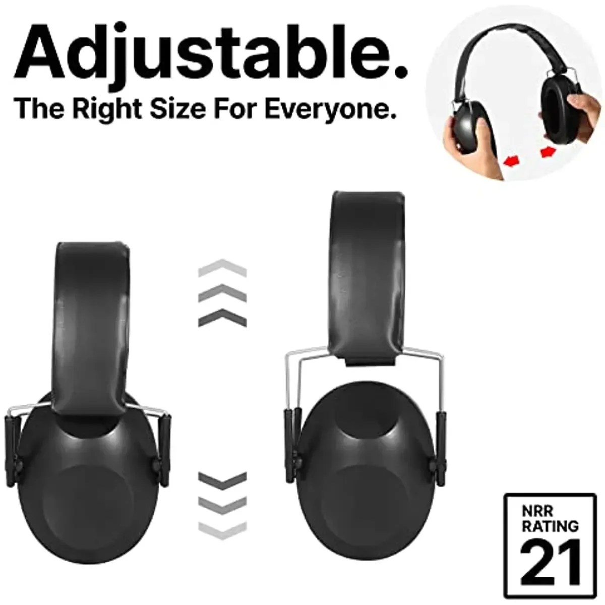 Shooting Ear Protection Earmuffs with NRR 21dB Noise Cancelling Safety Ear Muffs Hearing Protection for Shooting Range Foldable