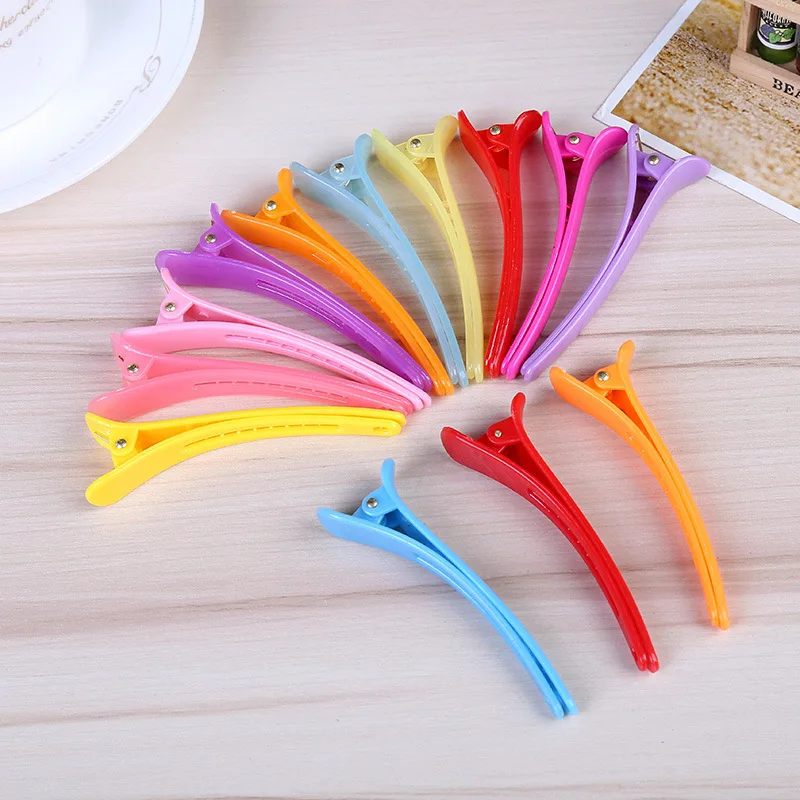 10Pcs/lot Solid Candy Color Professional Hairdresser Hair Clip for Women Girl Styling 7.8CM Duckbill Straight Clips Accessories