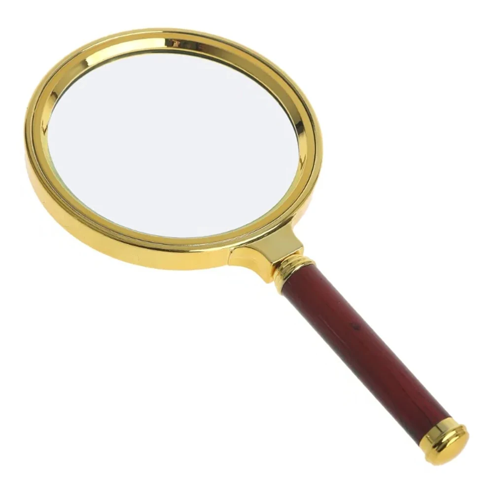 

Portable Magnifying Glass Retro Style Gold Edged Magnifying Handheld 10X Reading Magnifier 60Mm 70Mm 80Mm Loupe Glass Tools