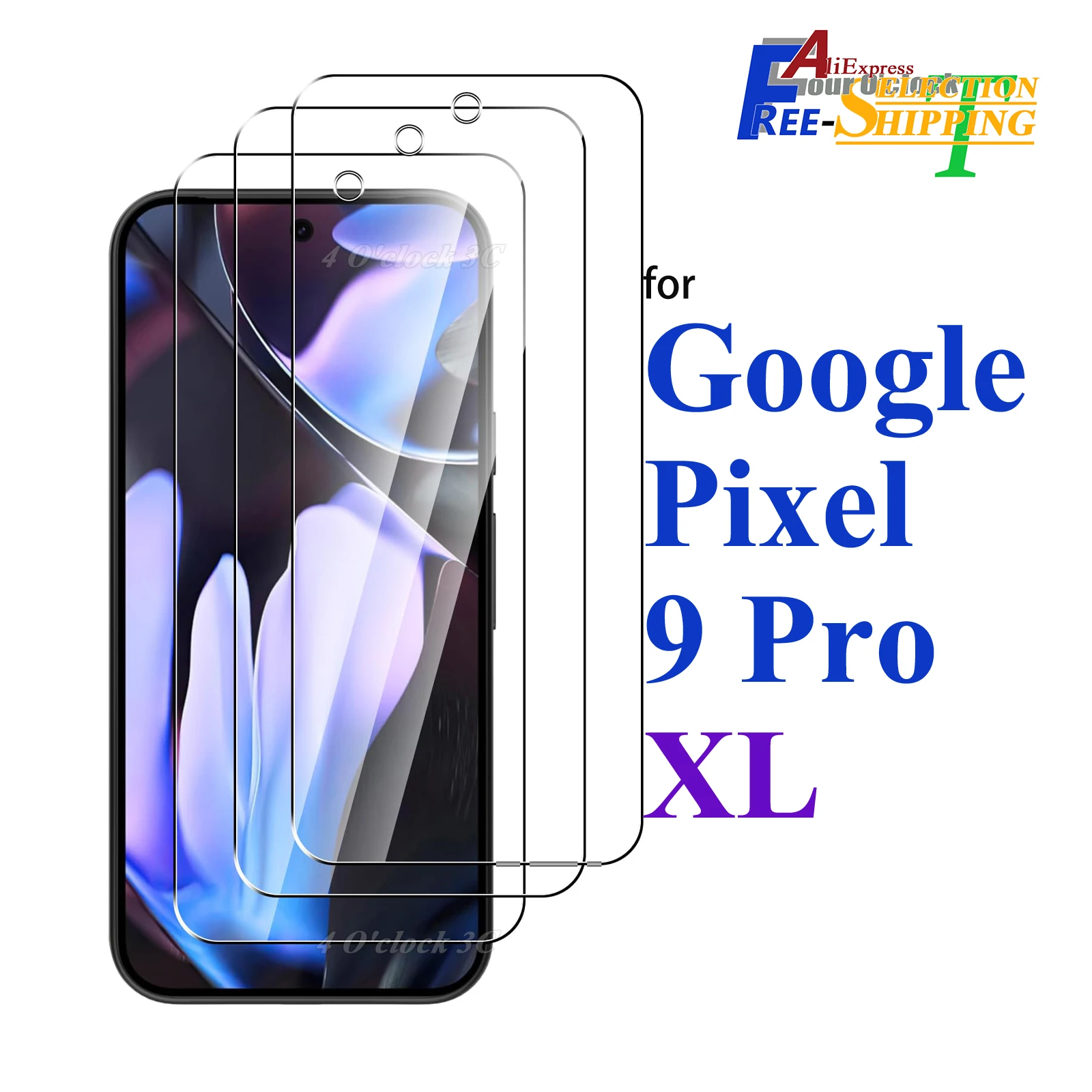 For Google Pixel 9 Pro XL Crystal Mica Screen Protector 6.8 inch Tempered Glass 9H Protective HD Clear Transparent Anti Scratch