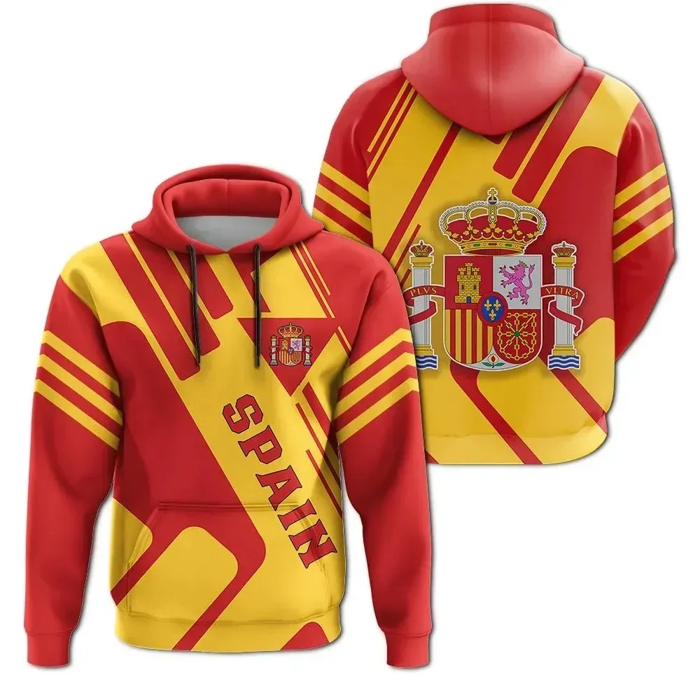Sudaderas con capucha con estampado de bandera nacional de España en 3D para hombre, ropa con emblema de fútbol Pop Espana, sudadera para mujer, jerséis de moda Y2k