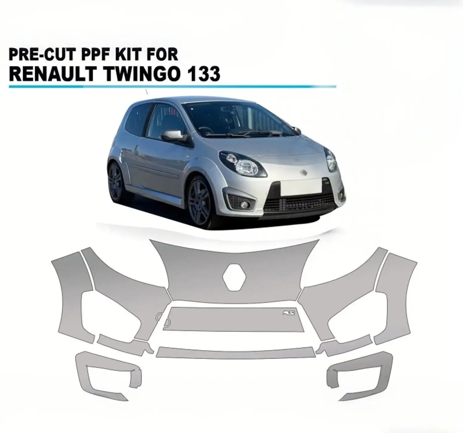 

For Renault Sport Twingo 133 2008-2013 TPU Bumper Scratch-Resistant Self-Healing Paint Protection Film Invisible Pre-cut PPF﻿