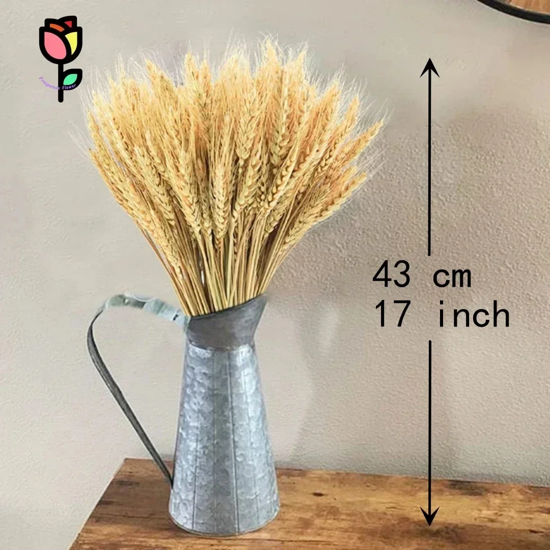 60Pcs Dried Flowers Natural Wheat Stalks Home Wedding Decor Artificial Flower Rabbit Tail Gem Grass Party Christmas Decoration