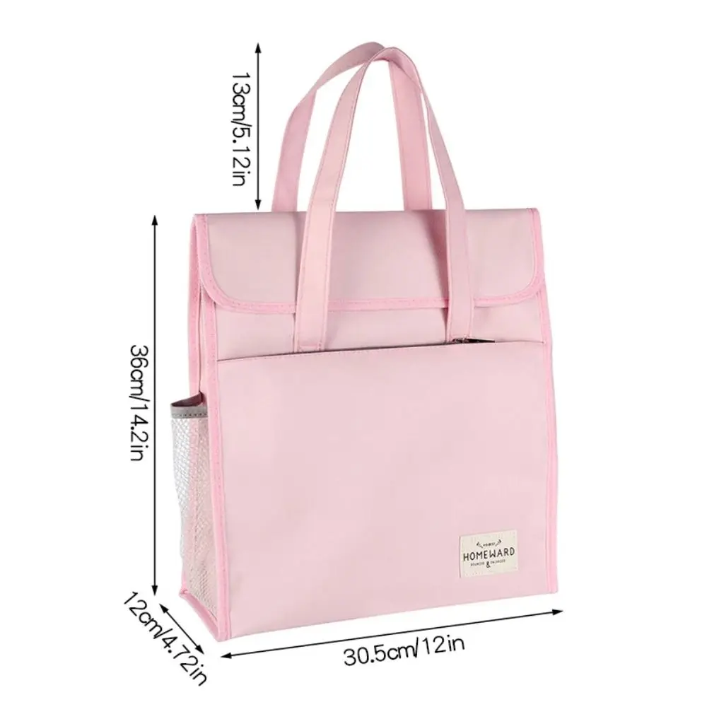 Storage Bag Large Capacity A4 File Folder Oxford Cloth Durable Student Tutorial Bag Portable Waterproof File Organizer Document