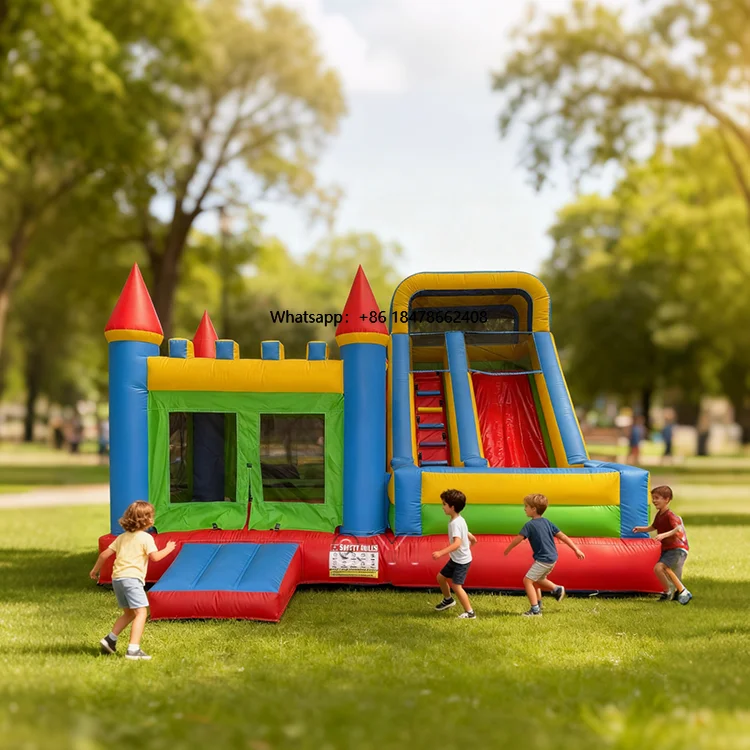

Bouncy Castle with Water Slide Commercial PVC Playground Inflatable Bounce House Jumping Castle for Kids