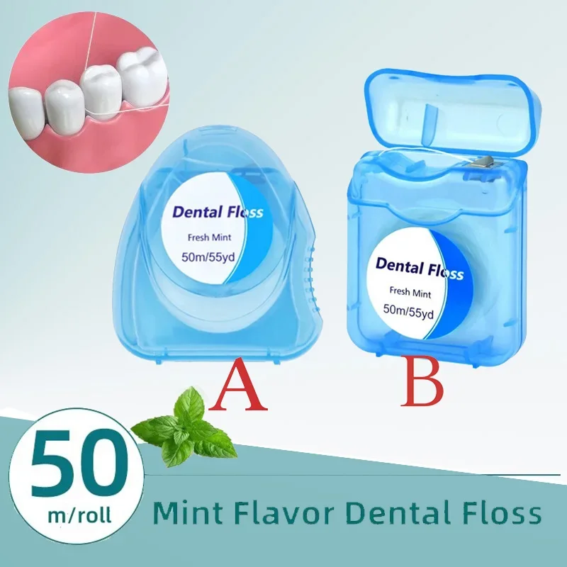 

50PCS Dental Flosser Oral Hygiene Teeth Cleaning Wax Mint Flavored Dental Floss Spool Toothpick Teeth Flosser Clean Tool