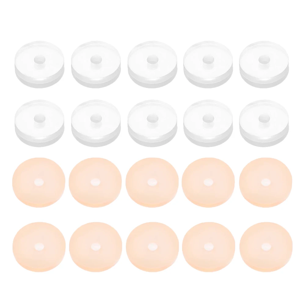 20pcs No Pull Piercing Disc Silicone Earring Backs Stopper Piercing Bump Disc Pads Piercing Jewelry Disc Pads Earring Backs Pads