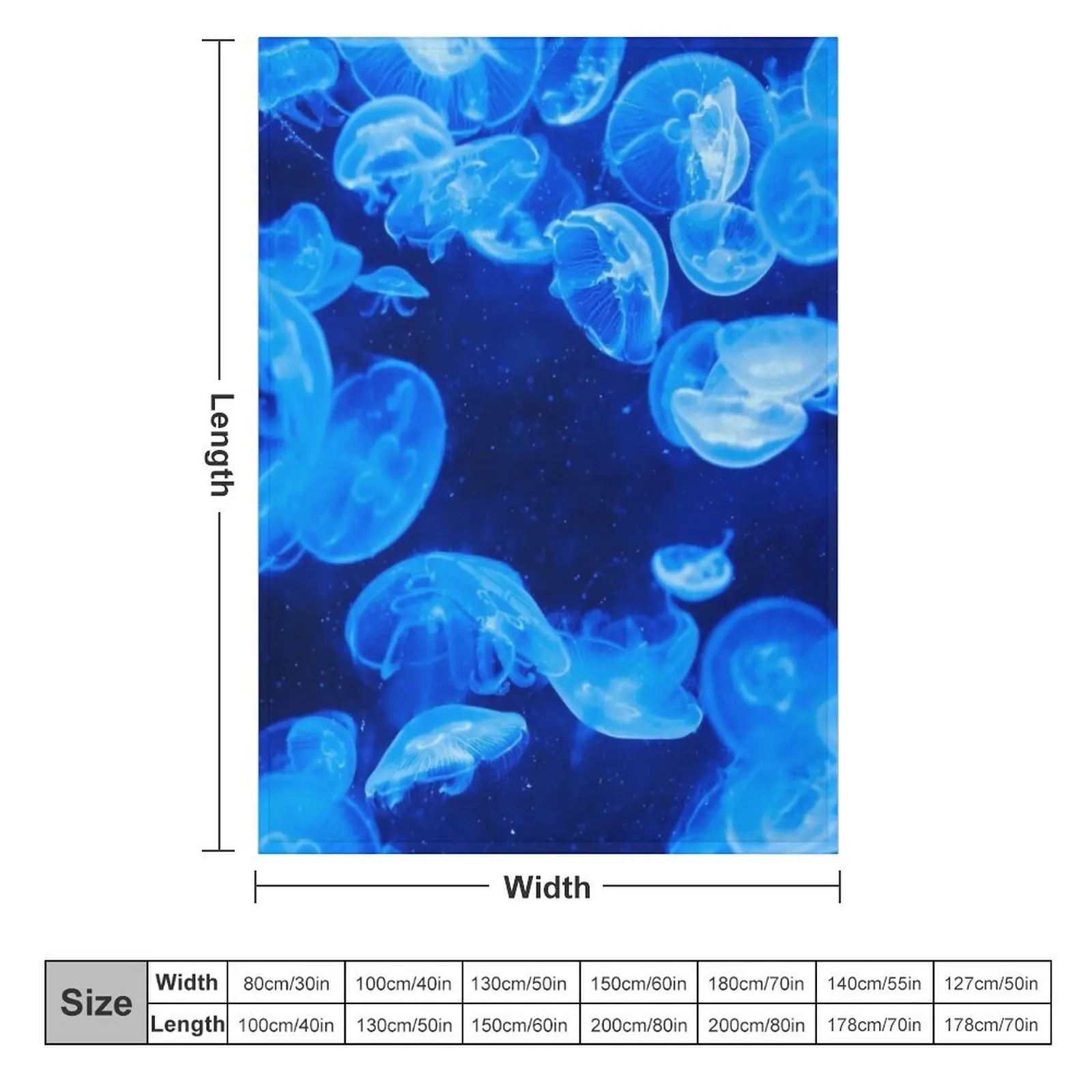 Blue Jellyfish! Throw Blanket Luxury St Heavy Kid'S Blankets