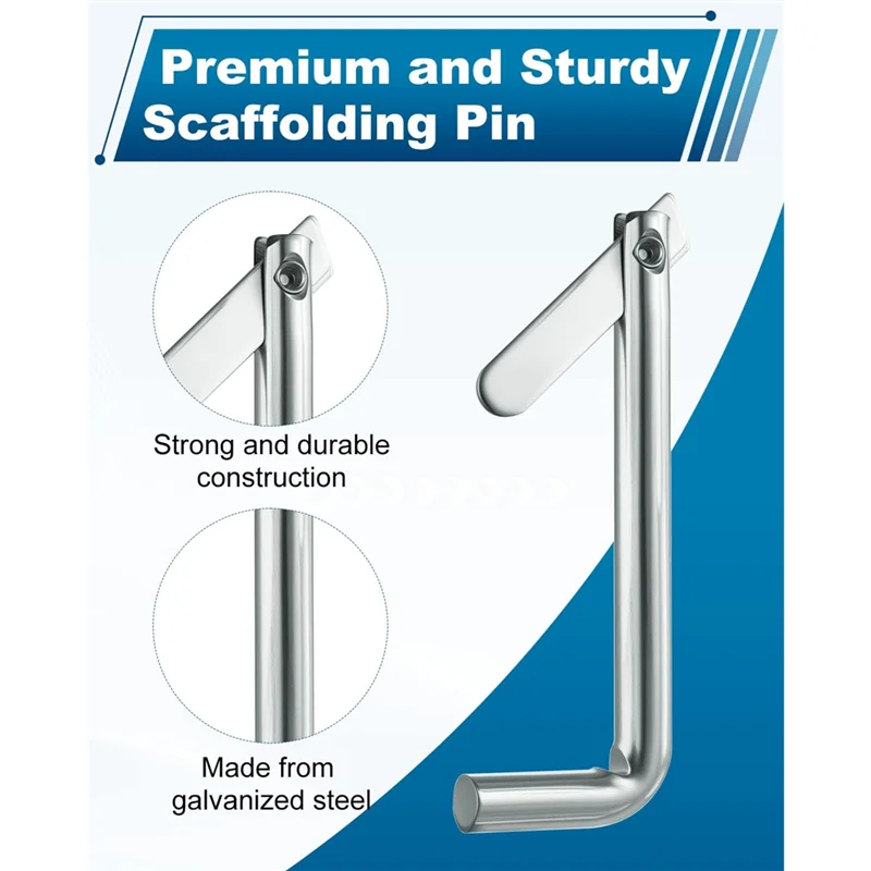 KYCOR-30 Perni a ginocchiera per impalcature in acciaio zincato, perni di bloccaggio in metallo resistente alla ruggine per architettura, installazione di mobili