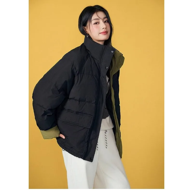 Women Winter Colorful Trendy Zipper Pocket Hooded Casual Leisure Fashion Simple Short Oceans Premium Niche Design Small Dopamine