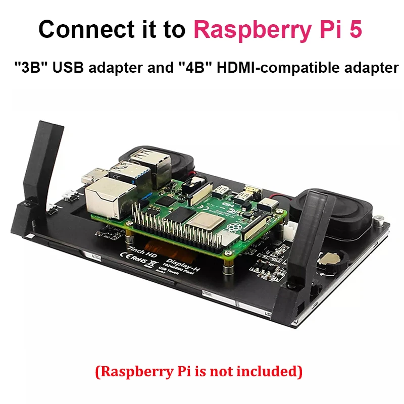 7 inch IPS Touch Screen Portable Monitor 1024X600 HDMI-compatible Capacitive Touch LCD Display for mini PC Raspberry Pi5 PI4 PI3