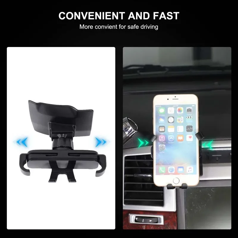 ABS Black For Cadillac Escalade 2007-2014 Car navigation screen mobile phone stand above car interior modification accessories