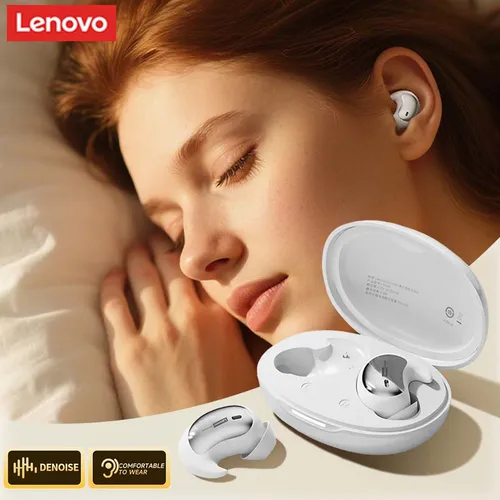 Lenovo LE203 auriculares inalámbricos para dormir Bluetooth 6,0 auriculares estéreo invisibles pequeños y cómodos auriculares intrauditivos de larga resistencia