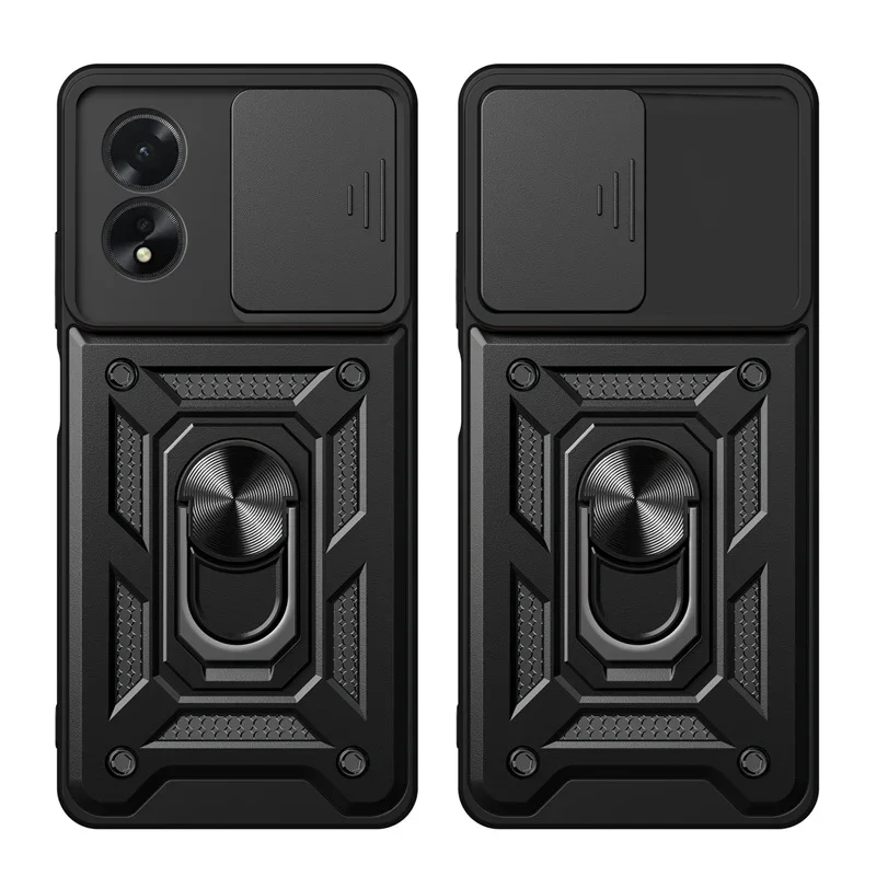 Shockproof Armor Case For OPPO A38 A57 A77 A55 A52 A72 A92 A74 A54 A58 A78 A79 A98 Magnetic Car Holder Ring Lens Protect Cover