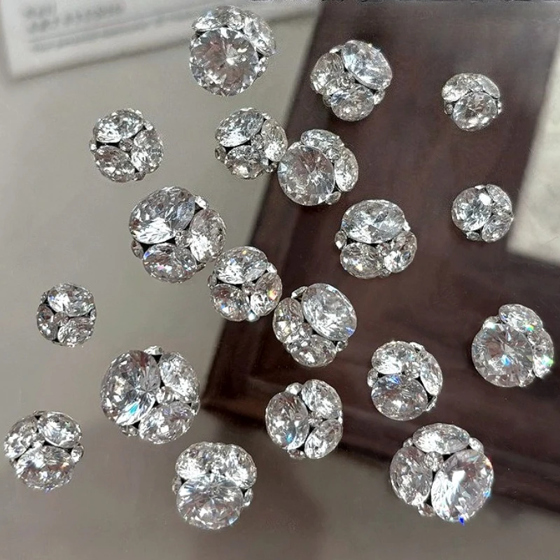 스파클 파일 라인 석 공 폭발 3D 라운드 볼 드릴 반짝이 지르콘 네일 아트 장식 매니큐어 도구 액세서리 도매